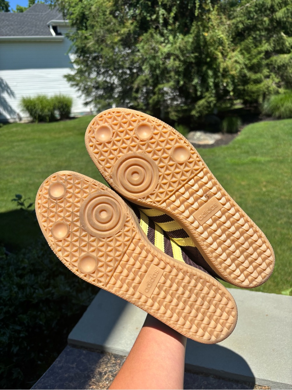 Adidas Women's Samba OG Shoes In Crocheted Shadow Brown & Powder Yellow size 10 - Picture 6 of 8